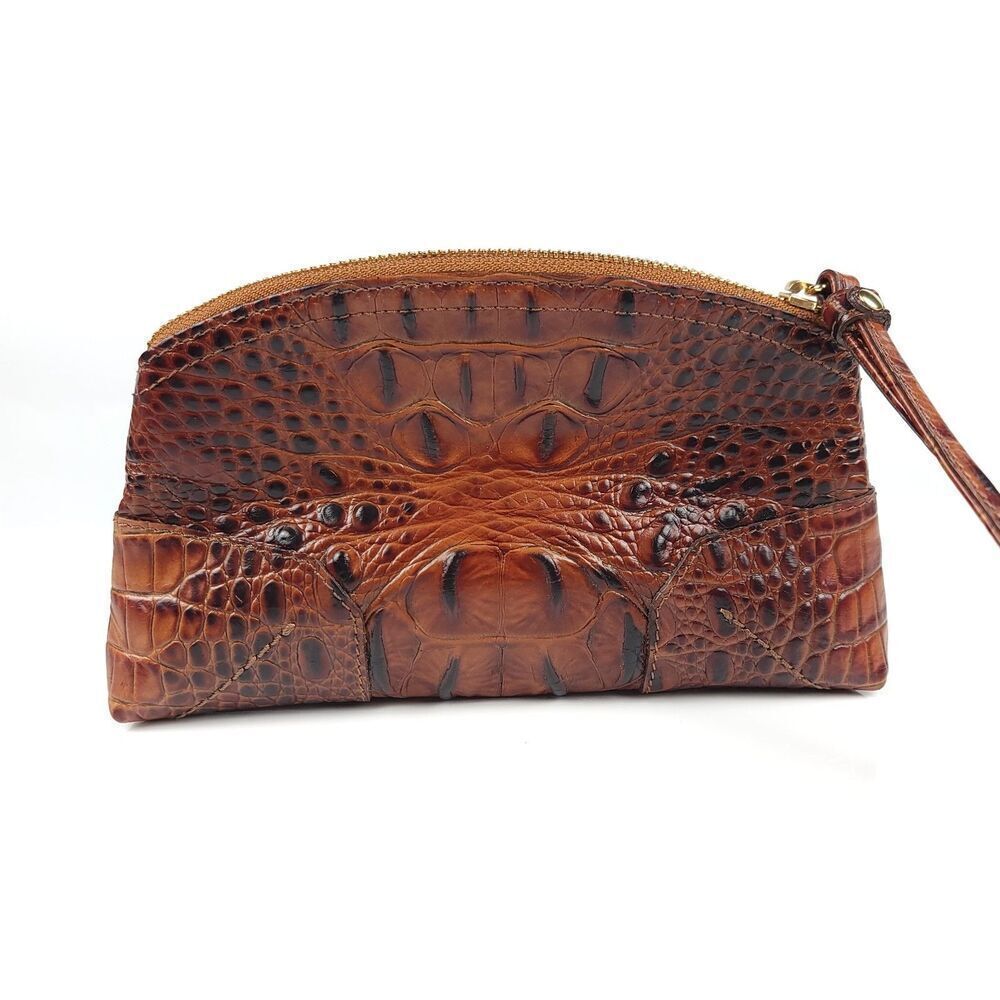 RARE Brahmin Stacy Bonnie Melbourne Collection Pecan Croc Leather Dr. Bag Set - Picture 5 of 16